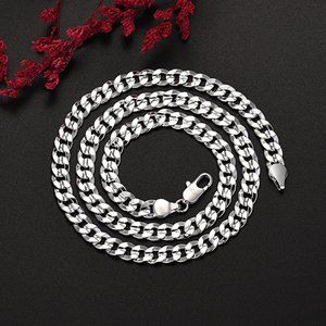 Awesome 24 Inches Flat Cuban Necklace  x 7mm Wide